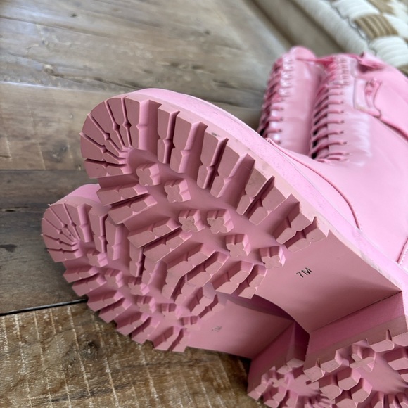 Sugar Thrillz Pink Knee High Combat Boots - Never Worn - Picture 8 of 10